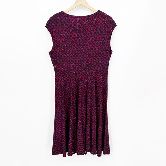 Lauren Ralph Lauren Geometric Knot Front V-Neck Jersey Dress 14W Mob Wife Modern - Picture 2 of 7
